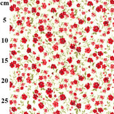 Imprimé floral rouge sur fond ivoire 100 % coton (CP0868)